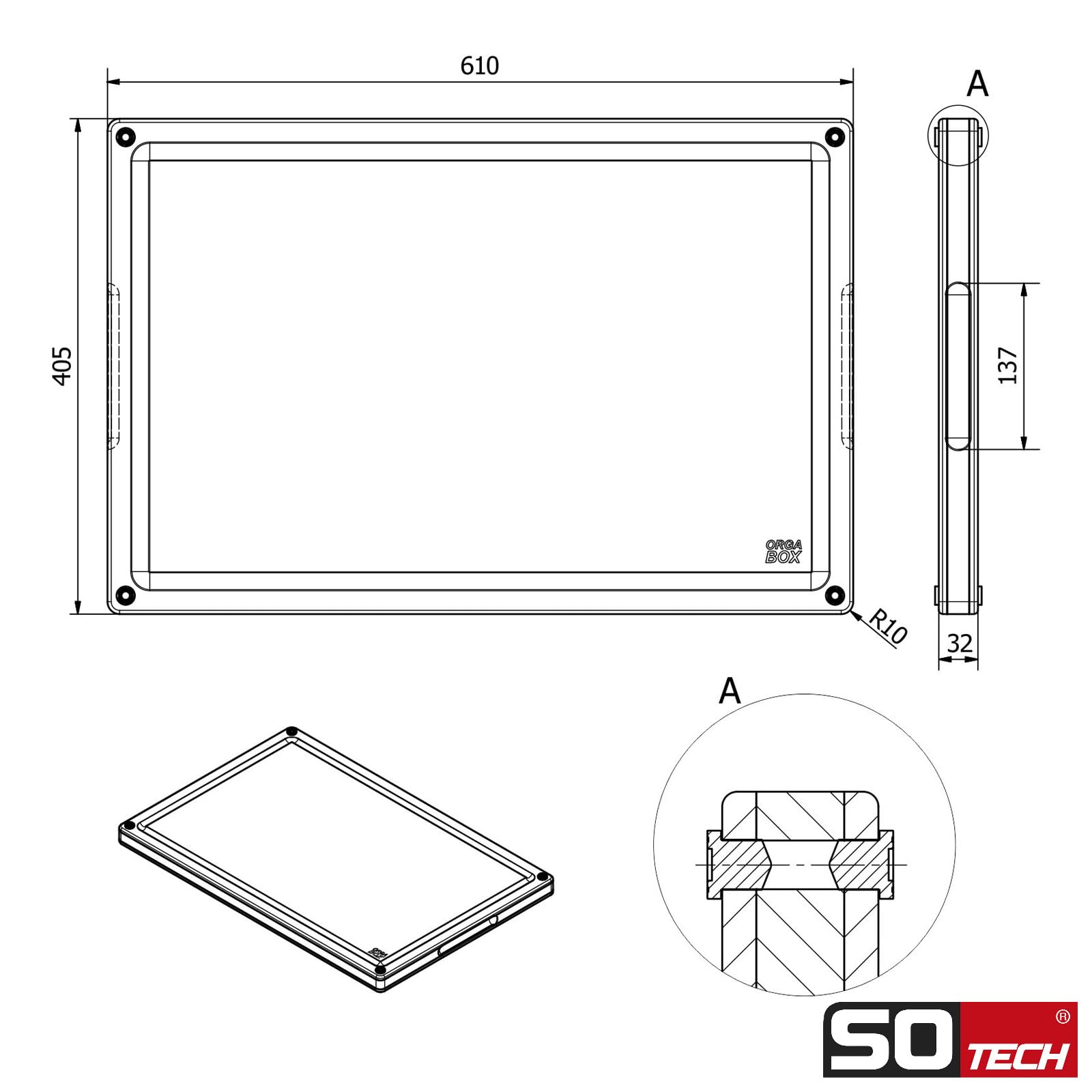 ORGA-BOX XXXL Schneidebrett massiv geölt aus 100% Bambus mit Griffmulde u. Saftrille | 61x40,5x3,2 cm | antibakteriell und rutschfest inkl. Silikonfüßen| zum Schneiden oder Anrichten von Lebensmitteln