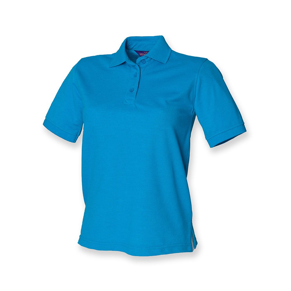 Henbury Ladies Pique Polo Shirt : Color - Sapphire : Size - 20