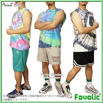 Amazon.co.jp: タイダイ染め ノースリーブ タンクトップ 絞り染め