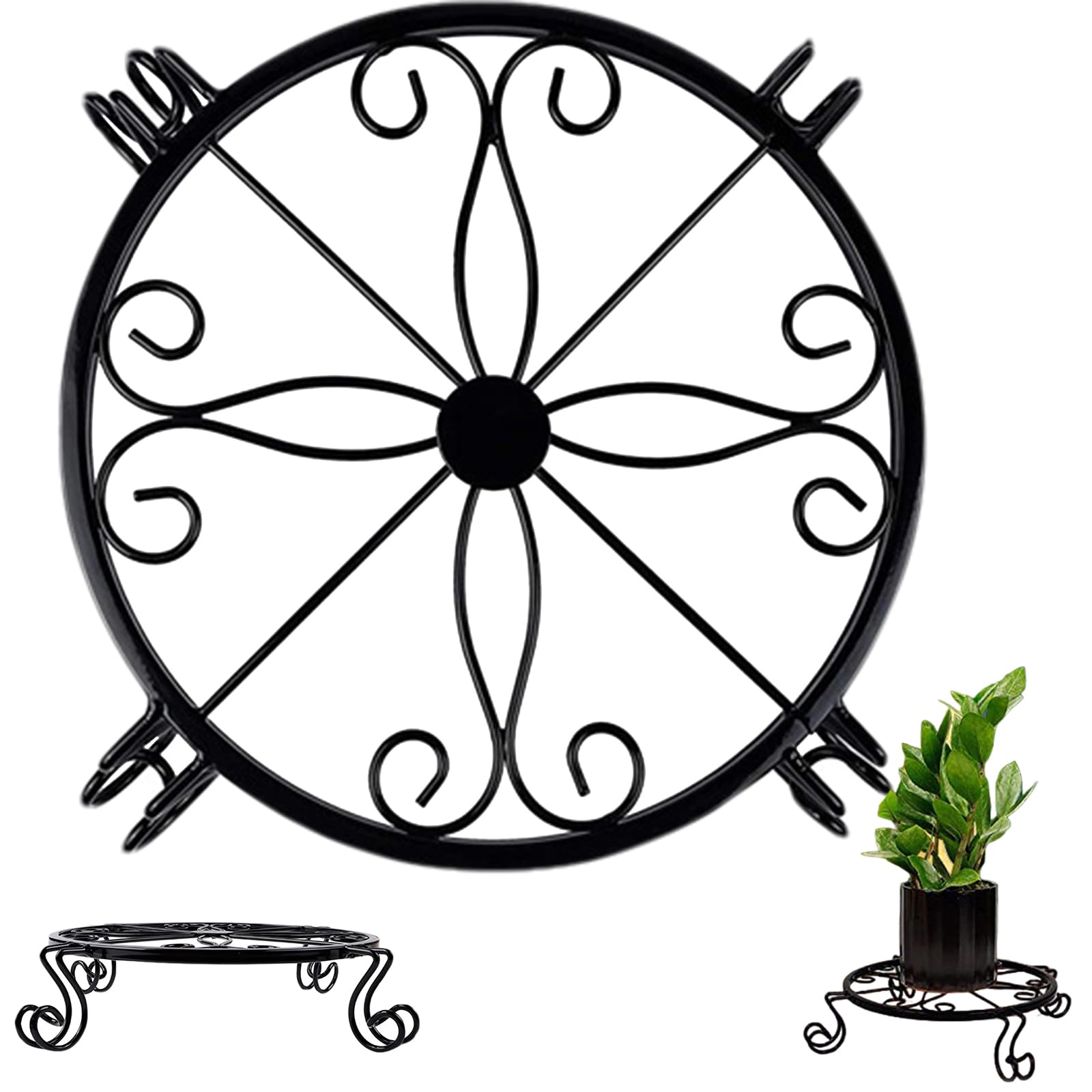 Hintyne Plant Stand Plant Holders Indoor Stand, Flat Iron Potted Indoor, Heavy Duty Rustproof Holder for Small Flower Pot and planter