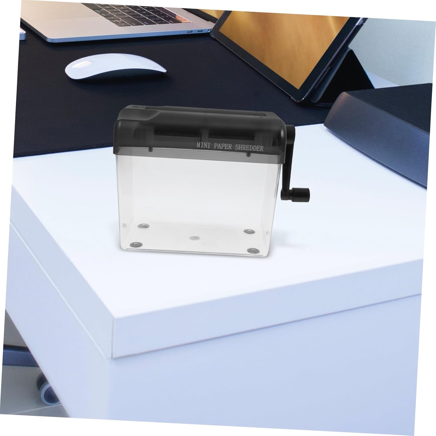 Ciieeo Manual Hand Shredder Portable Small Paper Shredder Black Desktop Office Document Cutter for Home and School Use