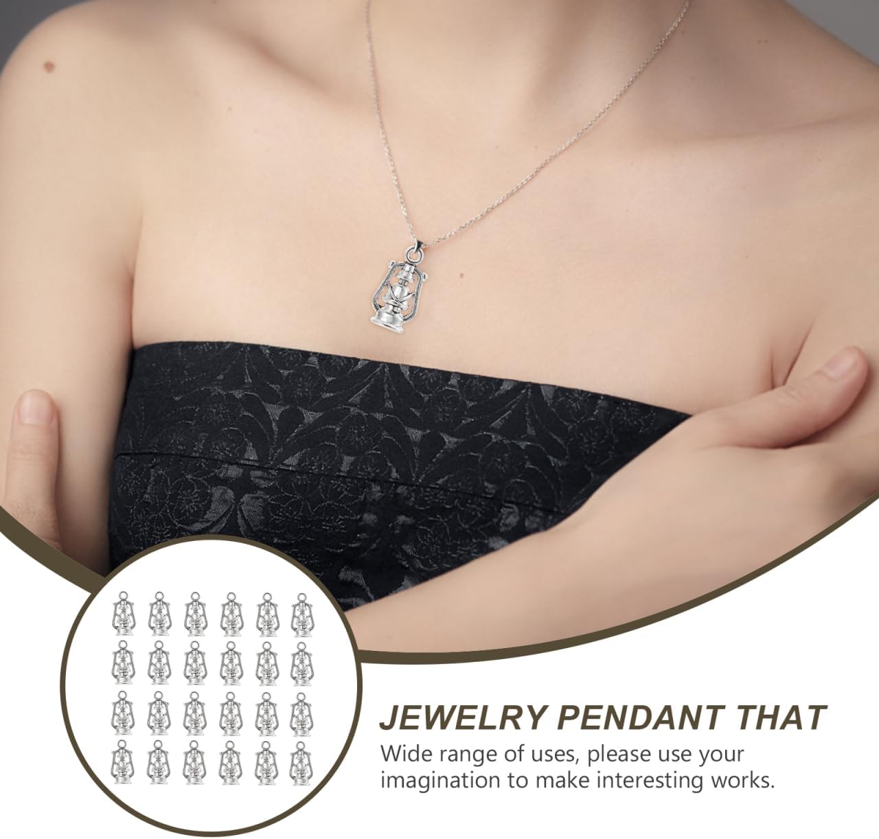 Vintage Ornaments 100Pcs Antique Metal Charms Kerosene Lantern Pendant Vintage Lantern Charm Earring Bracelet Necklace Keychain Making Decked Accessories - Image 5