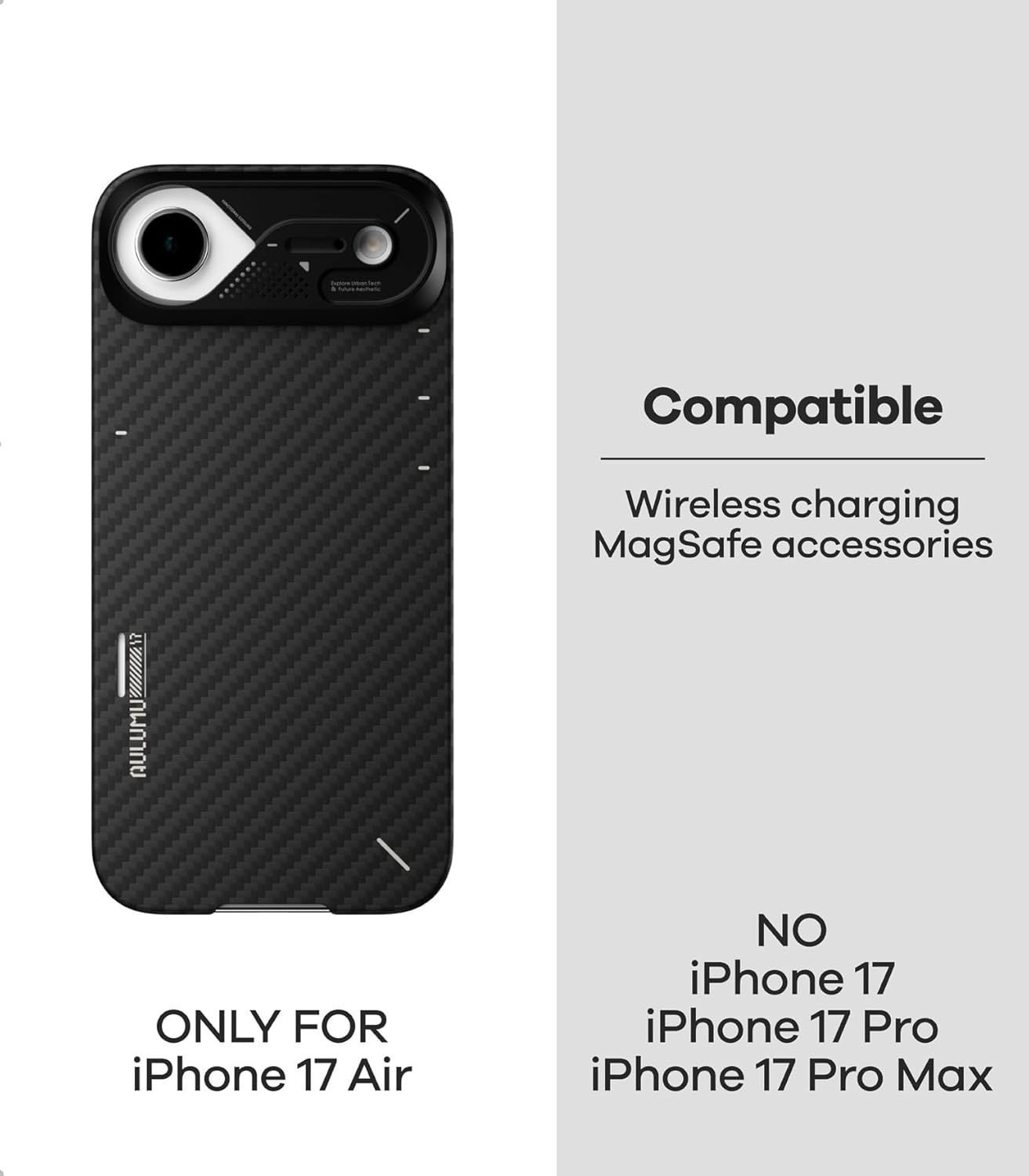 Aulumu A17 Aramid Fiber iPhone Air Case | 1500D Ultra Slim Woven | CoolHyper Real Cooling | Compatible with MagSafe