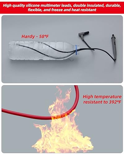 Miniatura 3 de HengTianMei Cables de prueba de multímetro de silicona suave, lectura precisa para pruebas precisas, CAT IV 1000V 20A, enchufe banana de 0.157 in,