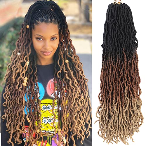 Alrence Ombre Soft Locs, Faux Locs Crochet Hair 30 Inch, 7 Packs Long Crochet Locs, Natural Synthetic Pre looped Crochet Braids (30 Inch (Pack of 7), 1B/30/27)