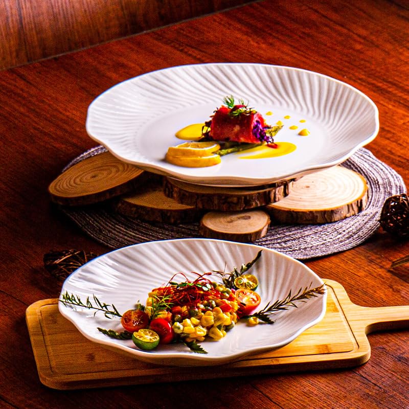 Platos apilables para hotel, plato profundo de restaurante de cerámica, exhibición comercial (M)
