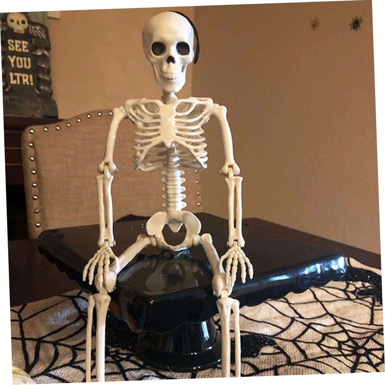 VICASKY 5 Piezas Esqueleto del Cráneo Adorno Pirata Adorno De Calavera Estatuillas De Esqueleto De Halloween Estatua De Esqueleto Juguetes De Halloween Artesanías De Calaveras El Plastico