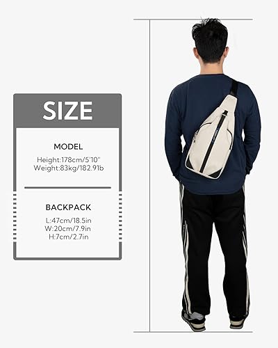 Miniatura 9 de WATERFLY - Mochila cruzada tipo bandolera mediana, antirrobo, para viajes, bolsa de pecho y hombro