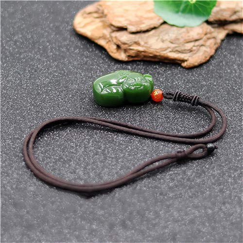 Collier amulette en jade véritable, cadeau idéal avec pendentif cochon - 5
