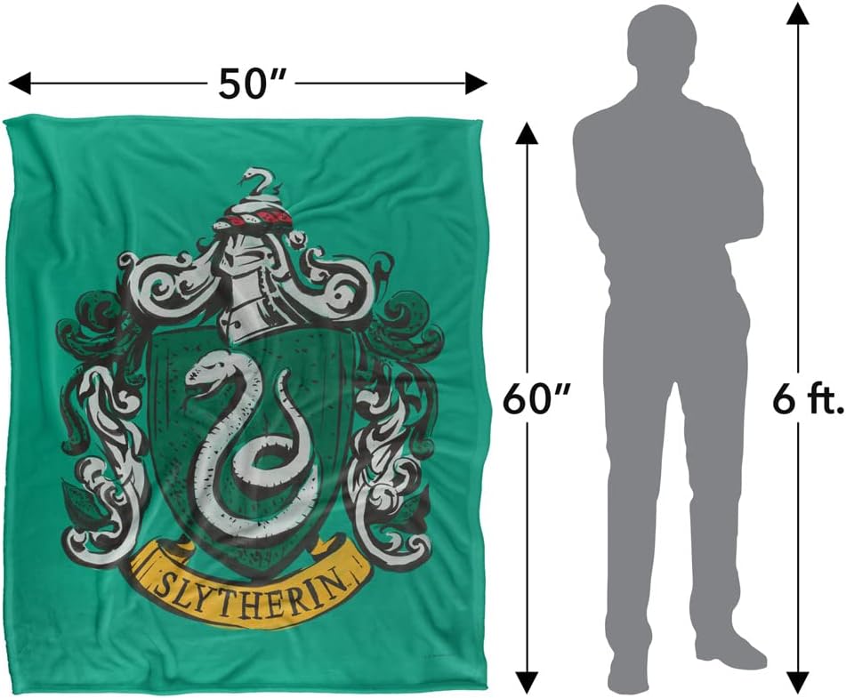 Harry Potter Drawn Slytherin Crest Officially Licensed Silky Touch Super Soft Throw Blanket 50" x 60"