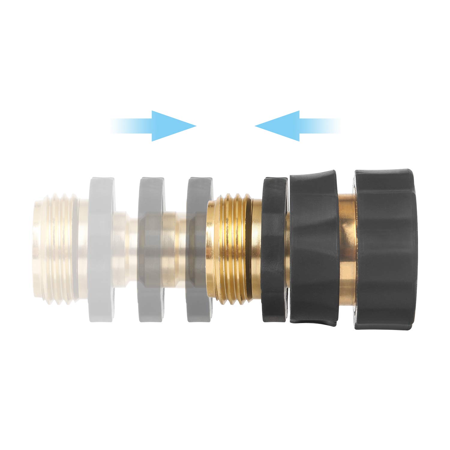 STYDDI Garden Hose Quick Release Connect Coupler, Metal Hose Fitting