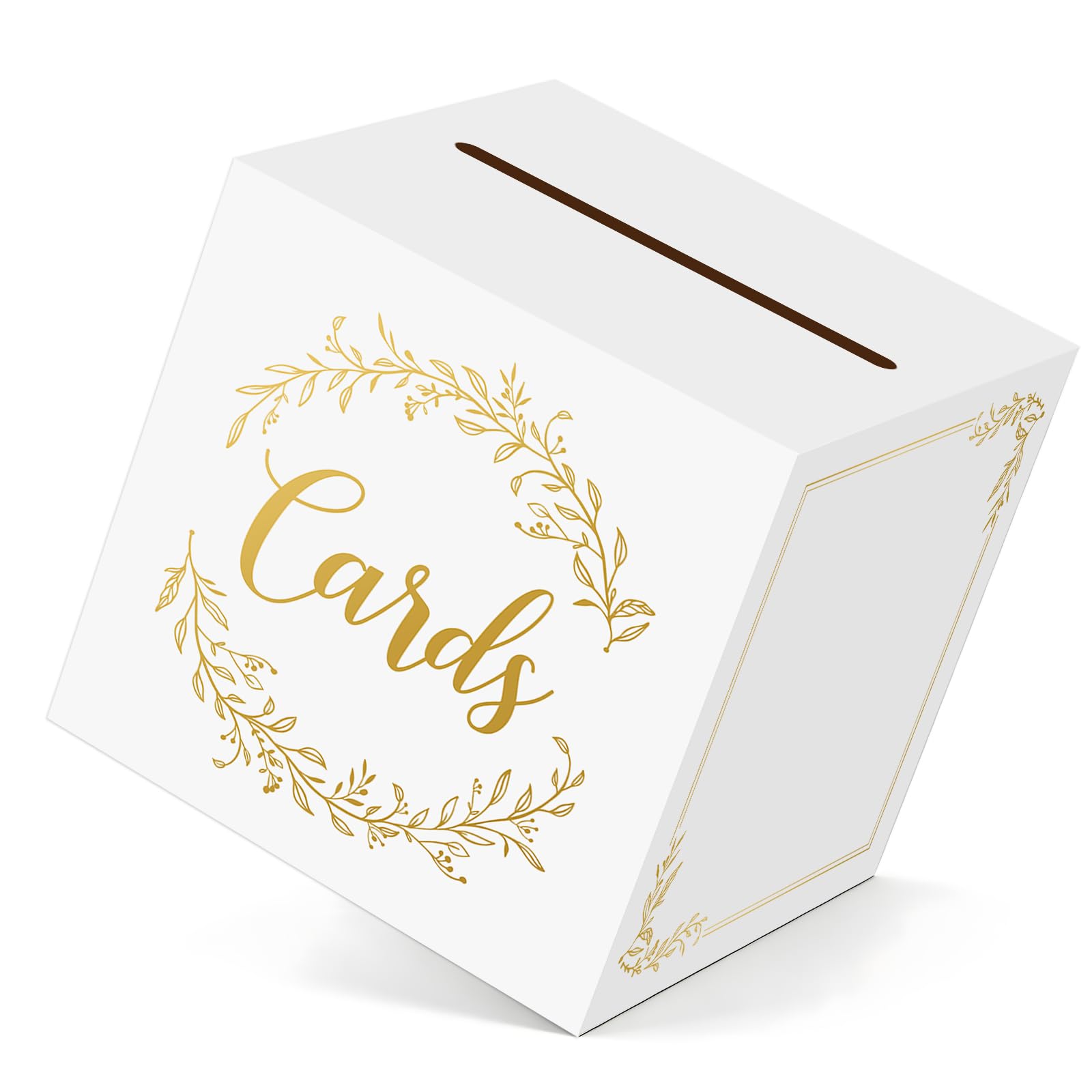 DOORIO Event Card Box, White Kraft Wedding Card Box Money Box for Wedding Birthday Baby Shower Party Reception Decoration