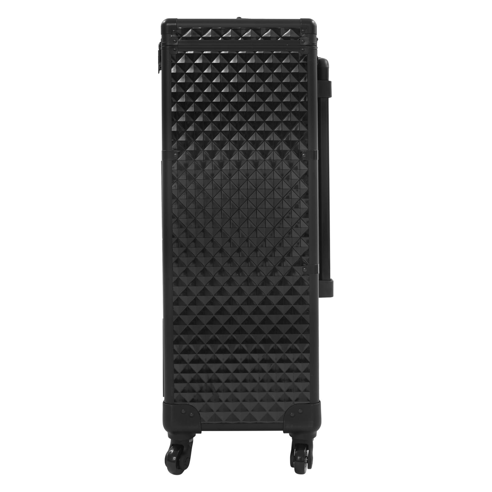 Kosmetikkoffer mit Rollen, Schminkkoffer Trolley, Beauty Case mit 3 Schubladen und 4 Schlüssel, Groß Kosmetikkoffer, Ngaelkoffer, Make up Koffer für Nageltechniker, Kosmetikerinnen und Stickerinnen