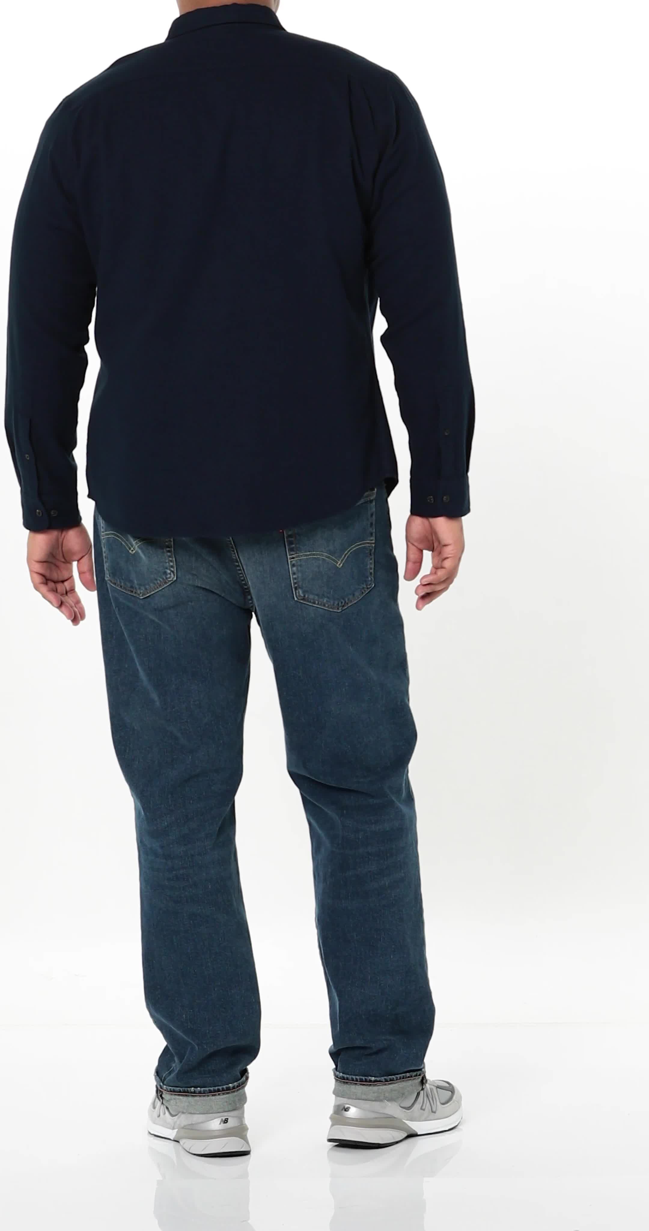 JupiterSecret Camicia In Flanella Da Uomo A Quadri Blu, Maniche Lunghe, Con Tasca, Taglia XXL, Autunno Inverno - 2
