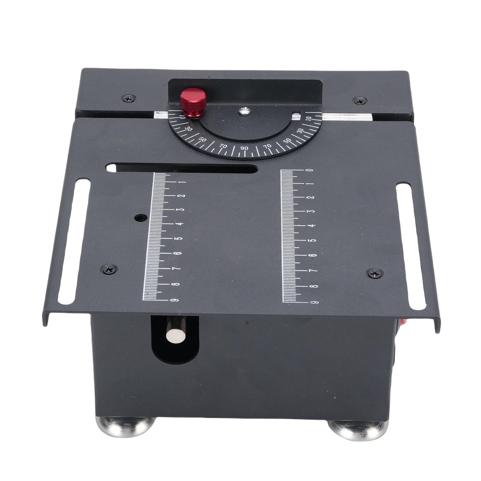 Mini Piła Stołowa, 100W 0-16mm z 7 Prędkościami i 4 Ostrzami | Dla Drewna/majsterkowania/rękodzieła, 100W, 7 Prędkości, 10000 RPM, głębokość Cięcia 16 Mm, Obudowa Aluminiowa, 4 Ostrza +