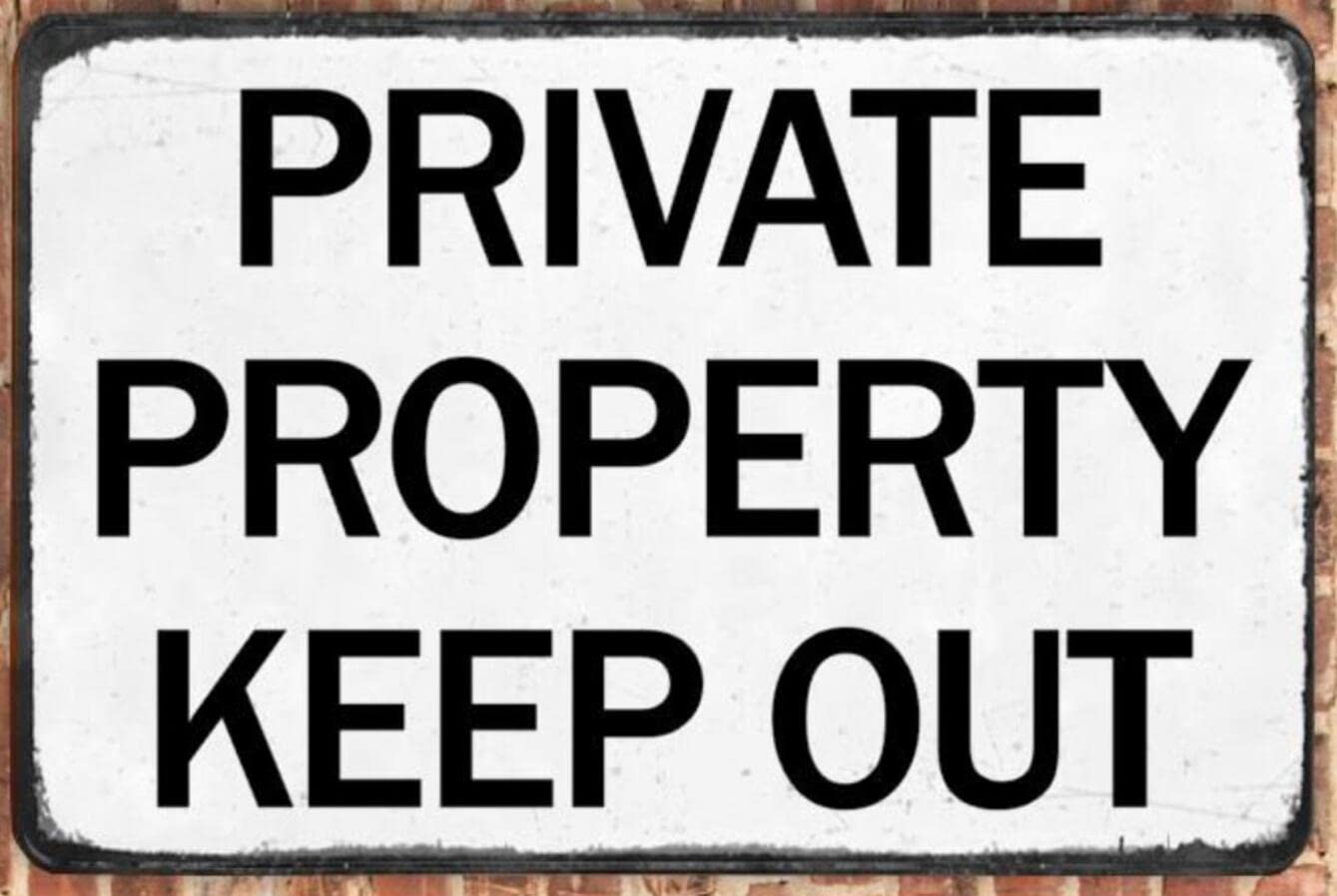 SMAZDFXX private property keepAluminum Tin Sign Metal Wall Art Decorations Iron Painting for Indoor Outdoor Home Decor Room Door Accessories Poster Housewarming 12"x16"