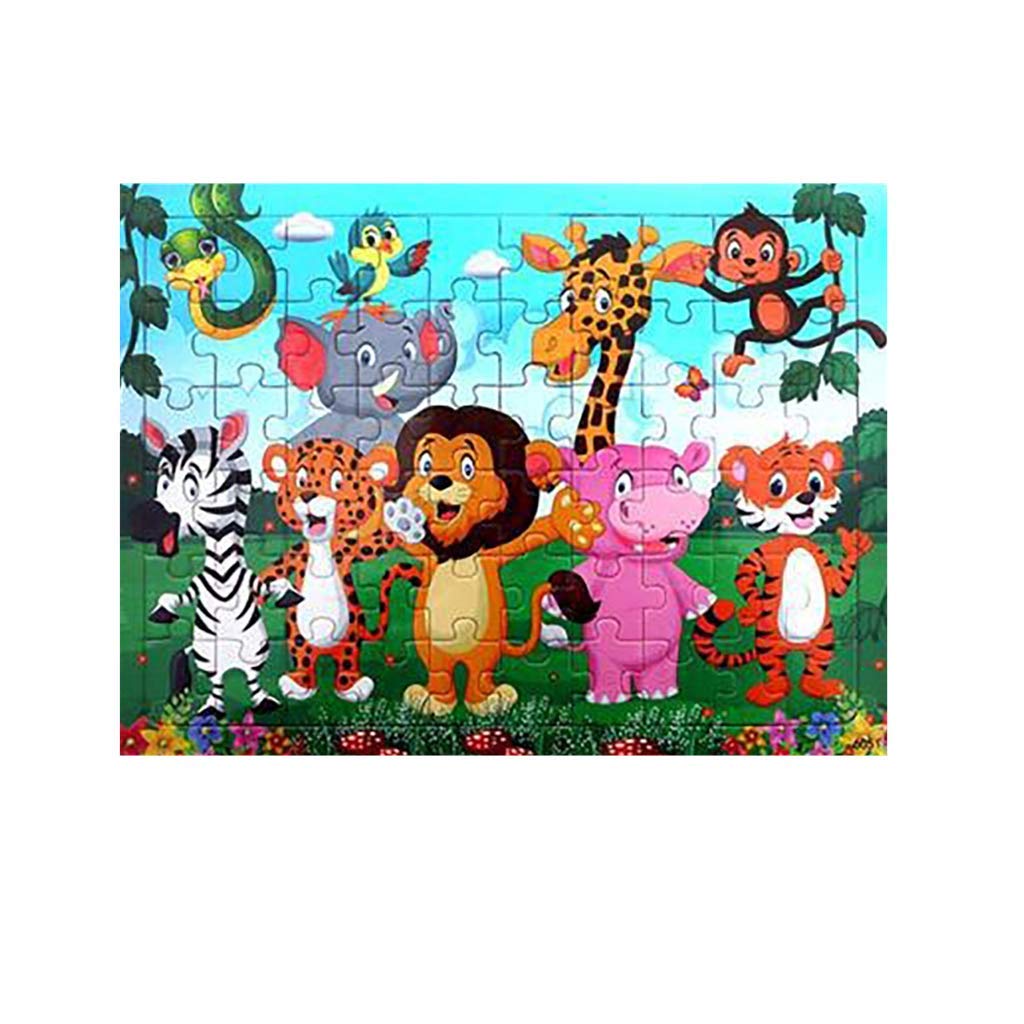 Hapae Easy Jigsaw Puzzle (60 Piece): Kids Wooden Puzzles Preschool education Cute Anime Jigasaw Puzzles for Kids Educational Game Brain Challenge Game(Animal friends)