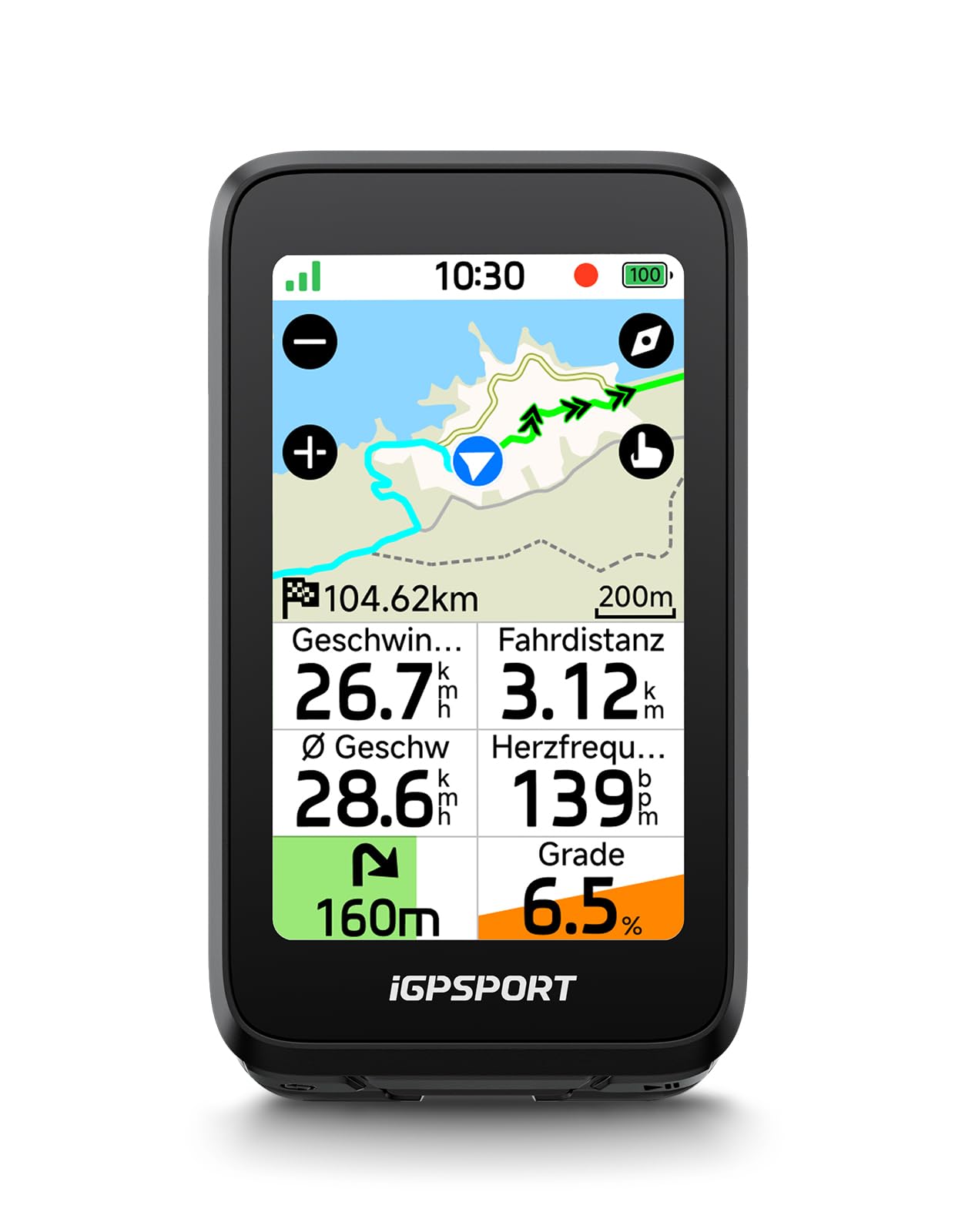 iGPSPORT BiNavi Air Fahrradcomputer Kabellos, GPS 3,0″ Touchscreen Karten Sprachnavigation Kletterfunktionen