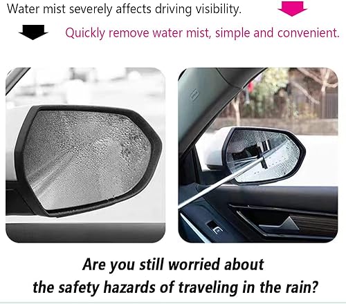 Miniatura 3 de Escobilla telescópica ajustable para espejo retrovisor de automóvil (8 a 38.6 pulgadas), herramienta de limpieza de agua multiusos para espejo de