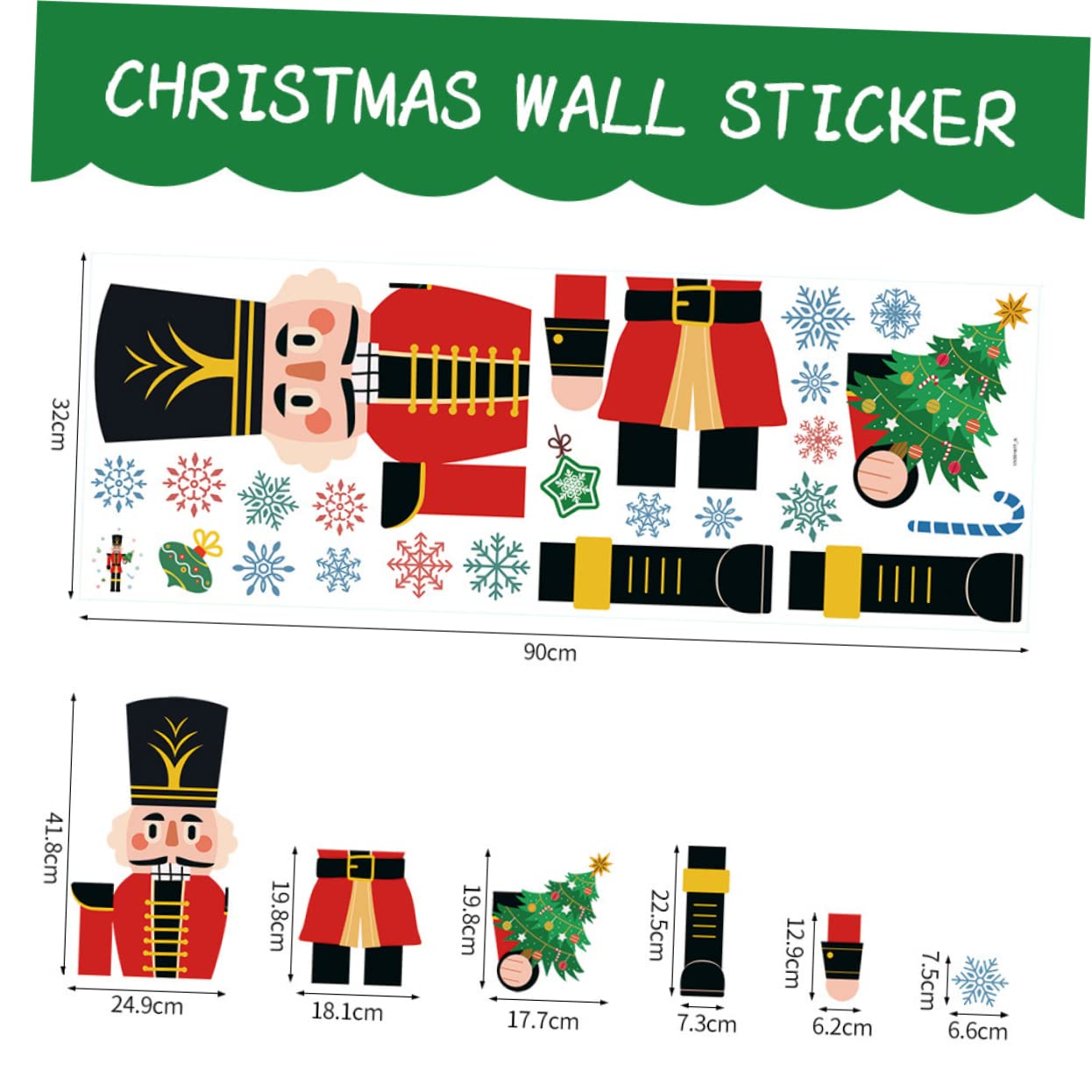 Alipis 4 Pièces Autocollants de fenêtre de Noël décalcomanies de fenêtre de noël décalque de de stickers the office decoration noel Sticker Casse-Noisette de PVC