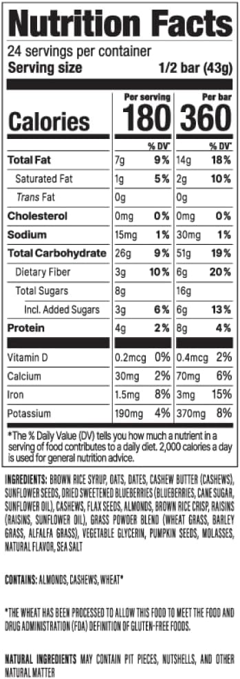 PROBAR - MEAL Bar, Superberry & Greens, Non-GMO, Gluten-Free, Healthy, Plant-Based, Whole-Food Ingredients, Natural Energy (12 Count)