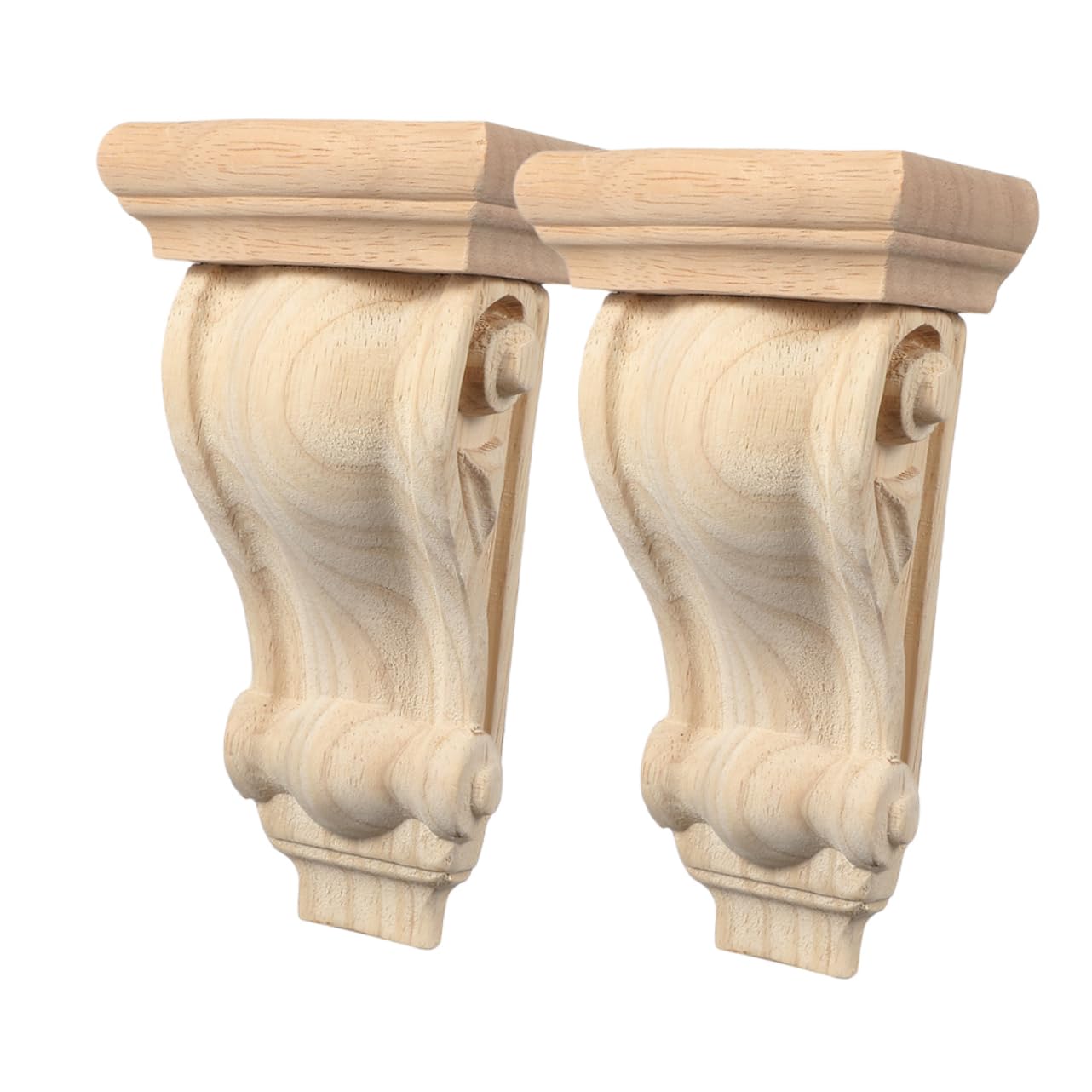 Soportes de Madera Tallada a Mano Estilo Europeo para Estantes y Muebles