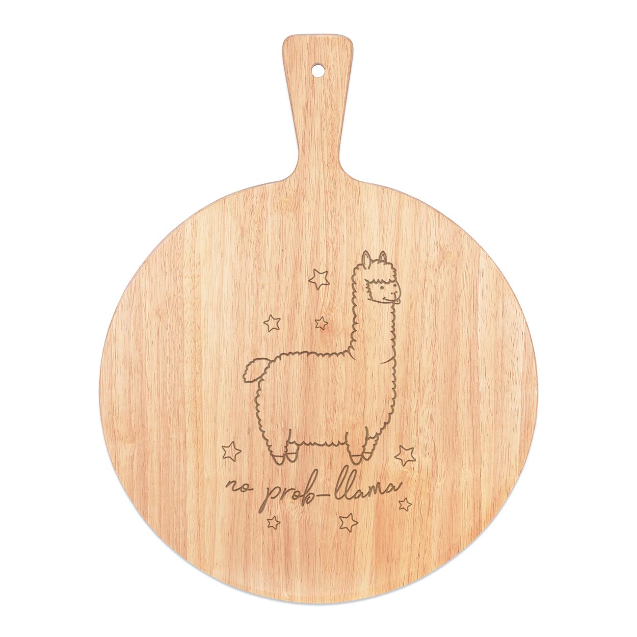 Plateau de service rond en bois 45x34cm Non Prob-Llama