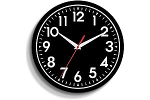 10-Inch Black Wall Clock: Silent, Non-Ticking Elegance for Every Room