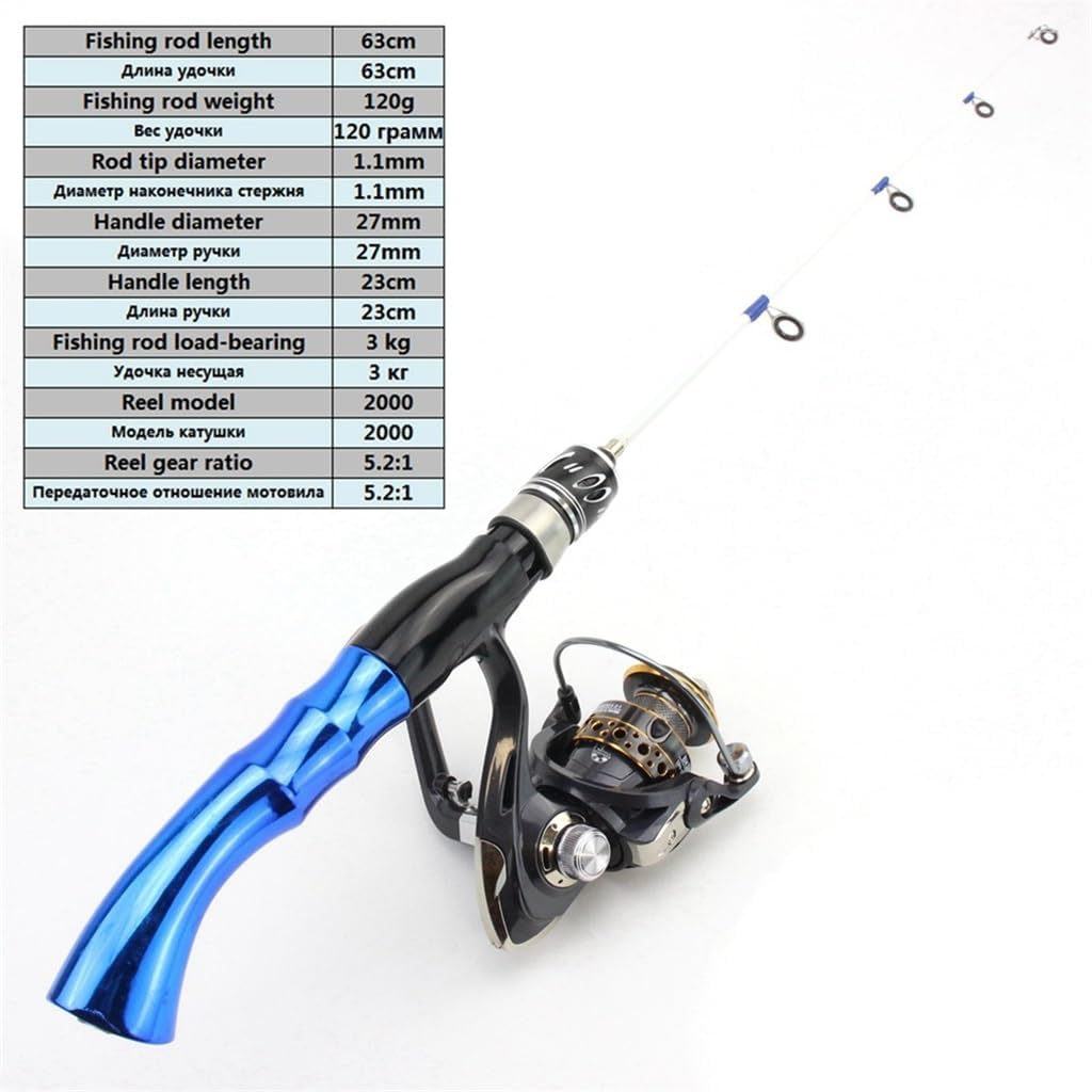 Ice Fishing Rod Winter Fishing Rod Spinning Wheel Set Curved Handle Boat Rod Fishing Rod