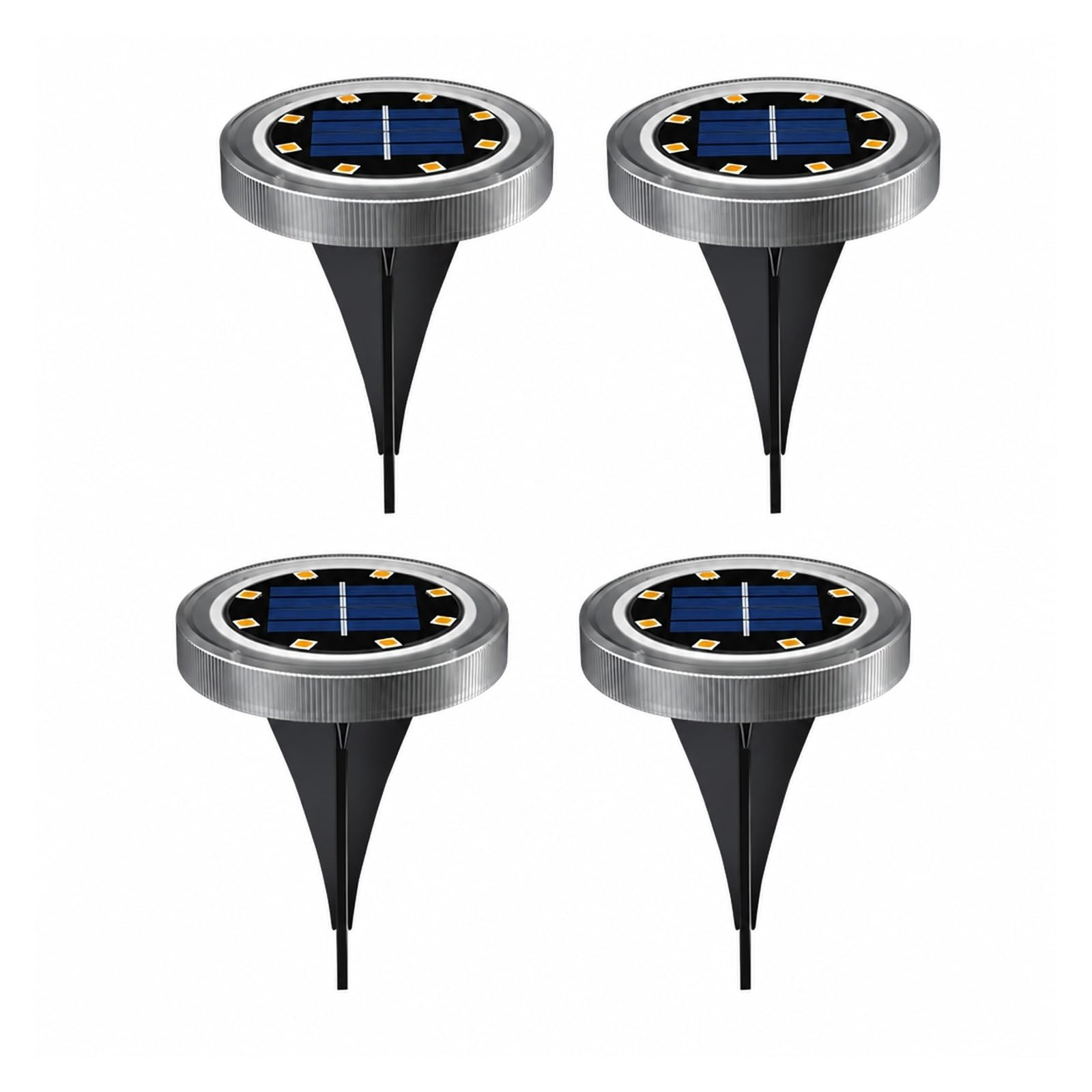 AMRTTWY In Ground Lights, Solar Powered Ground Lights Outdoor LED Disk(4PCS,Warm White)