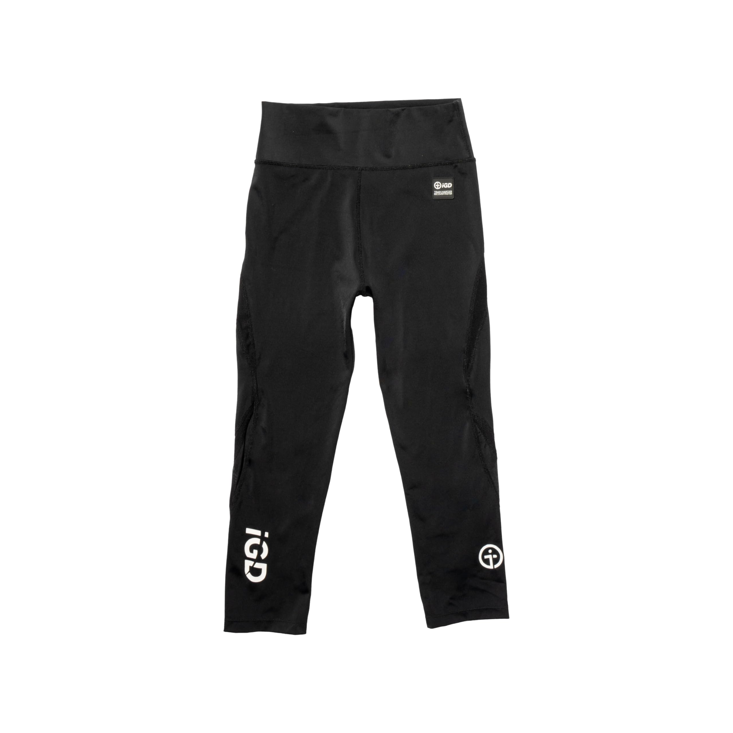 Igd Women's Black - ¾ Leggings For With Muscle Recovery Technology And Joint Support For The Gym, Pilates, Yoga, Cycling And More, Unrivalled Comfort, Squat Proof, Moisture Wicking (Black) (L)