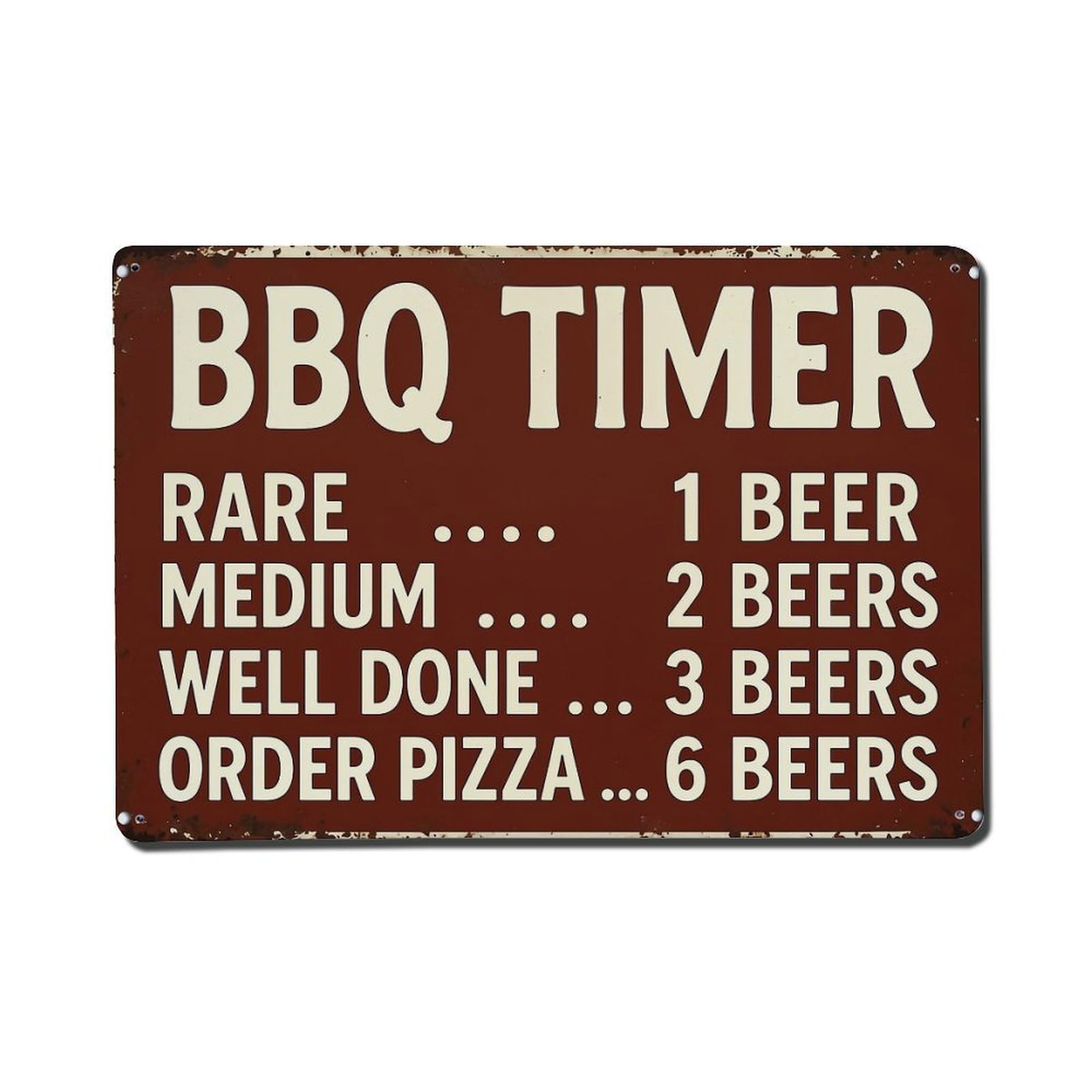 Bbq Timer Beer Joke Sign Metal Tin Sign Plaque