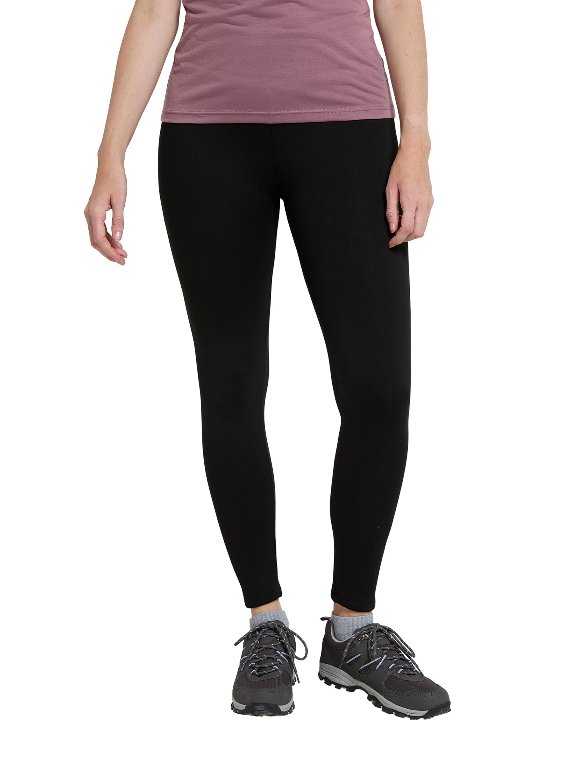 Mountain Warehouse Borg Lined Womens Thermal Leggings - Lightweight & Comfortable Baselayer with Cosy Thermal Lining - Winter Camping & Outdoors Black M