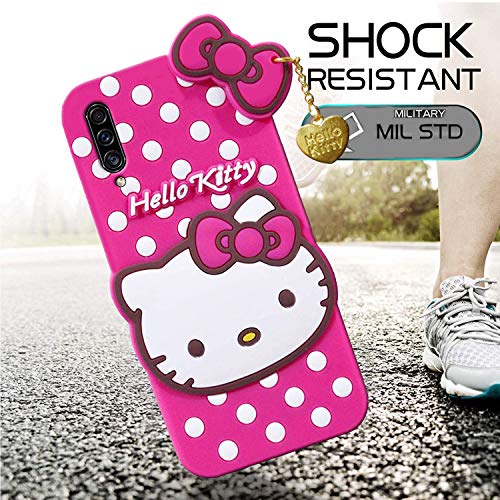 Image of Unirock Hello Kitty Back Case Cover for Samsung Galaxy A30s| 3D Cute Hello Kitty Case |Soft Silicone Rubber Back Cover with Pendant Kitty Cover for Samsung Galaxy A30s (Pink)