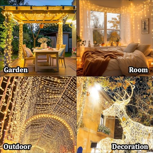 Image of fizzytech 20 Meter 60 LED 8MM Warm White Decorative Fairy String Light for Home, Wall, Balcony, Diwali, Christmas, Wedding and Party Decoration, Pack of 1