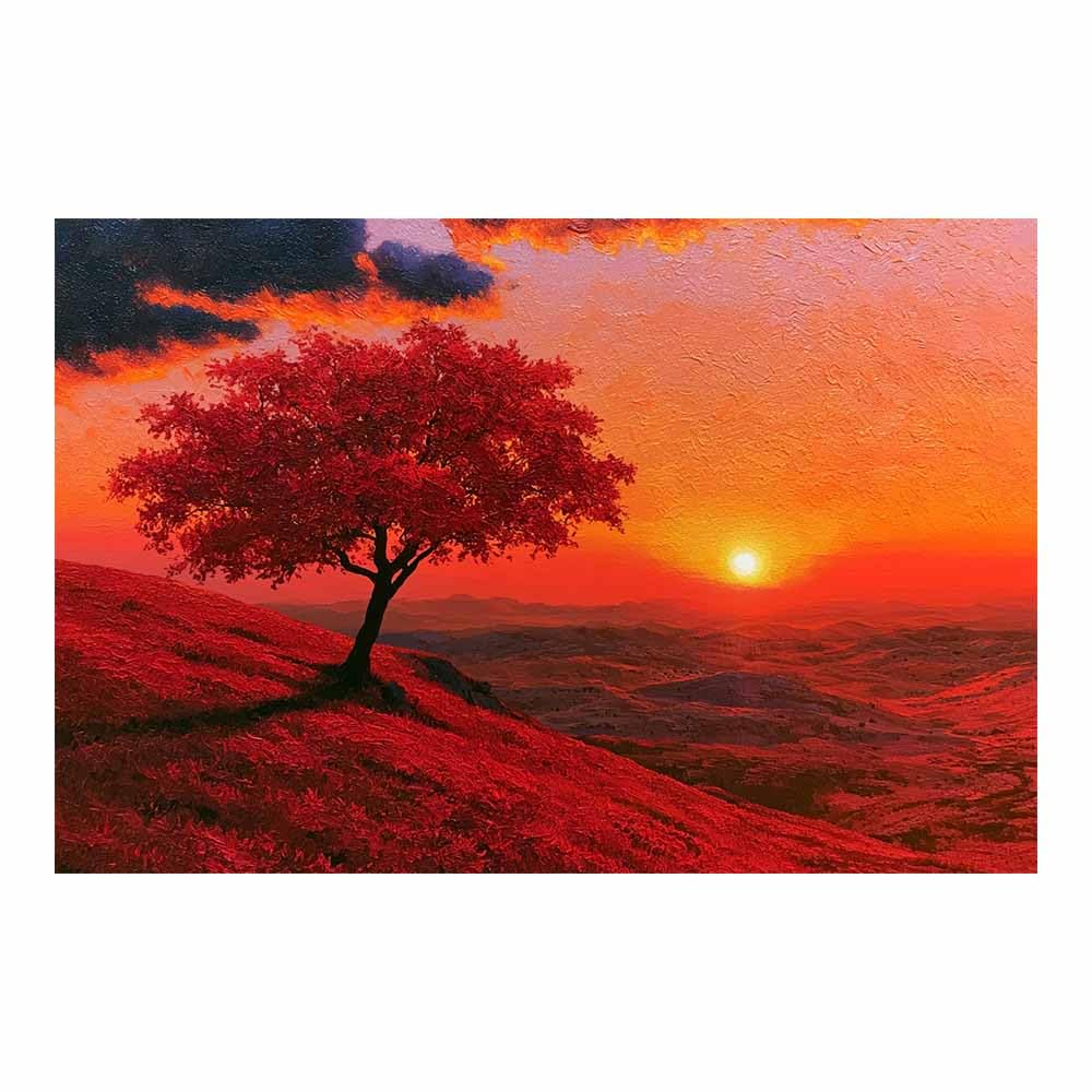 HOQIU Canvas Wall Art Aquas Smoke Tree tree poster, landscape wall art, for Living Room Bedroom Bathroom.(Multicolor)-80x120cm Unframed