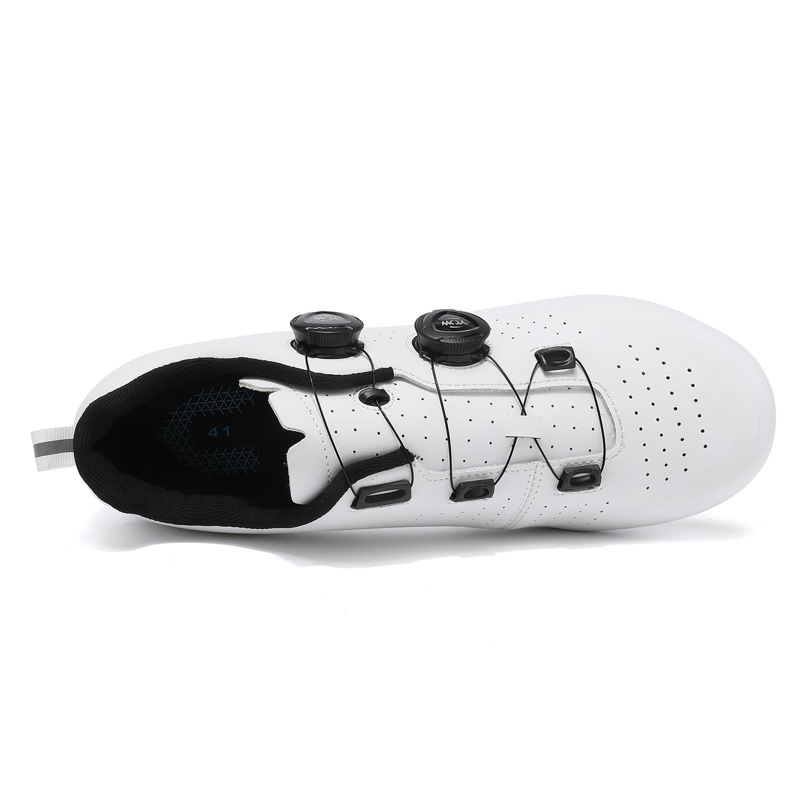 JiuQing Męskie buty rowerowe bez blokady antypoślizgowe do jazdy na rowerze w pomieszczeniach i na świeżym powietrzu,White,45 EU