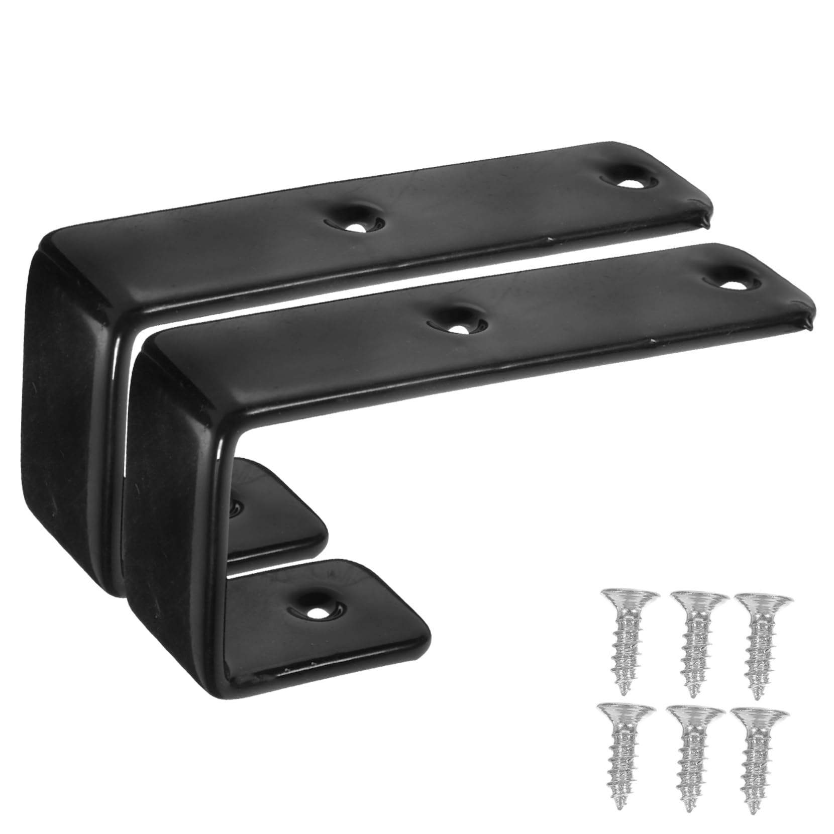 2 Ganci Per Scale A Castello In Metallo Con Rivestimento PVC - Bianchi, Portata 22 Kg