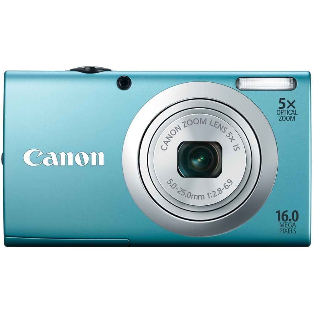 CanonPowerShot A2400 IS 16.0 MP Digital Camera with 5x Optical Image Stabilized Zoom 28mm Wide-Angle Lens with 720p Full HD Video Recording and 2.7-Inch LCD (Blue) Compact