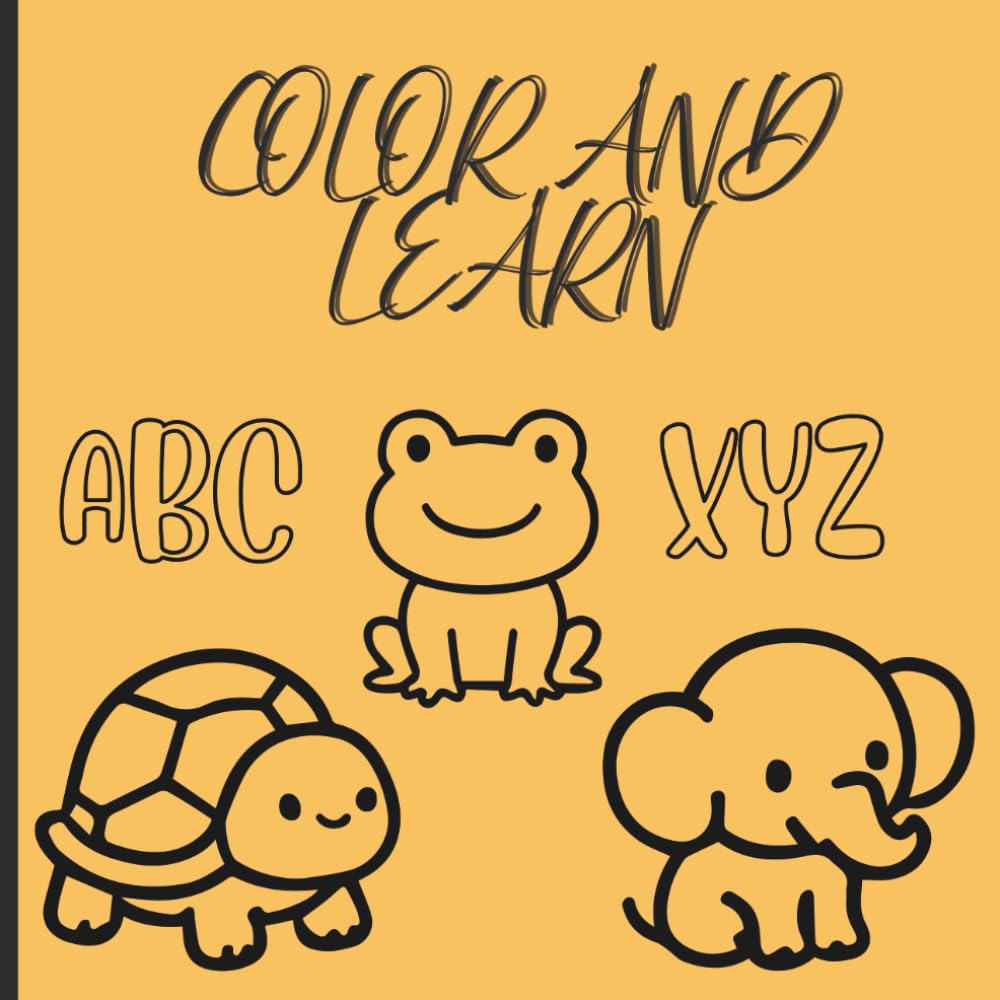 Learn ABC while coloring cute animals: Cute and simple animals to color from A to Z for children aging 3 to 5