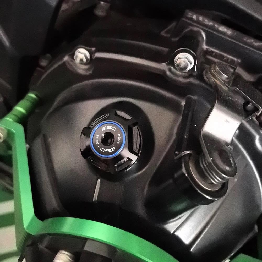 Tapón Llenado Aceite del Motor Tapa del Depósito De Líquido De Freno Delantero Y Trasero, Tapa De Llenado De Aceite del Motor para Z650 Z650RS Ninja650 2017-2024(Yellow,Front Rear)
