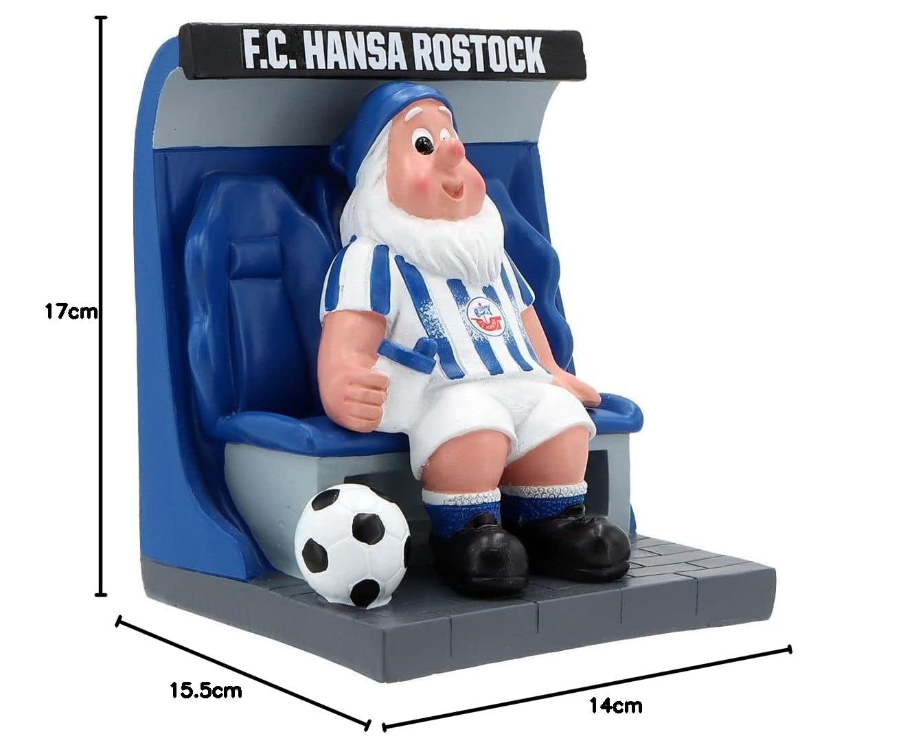 F.C. Hansa Rostock Gartenzwerg "Ersatzbank" klein