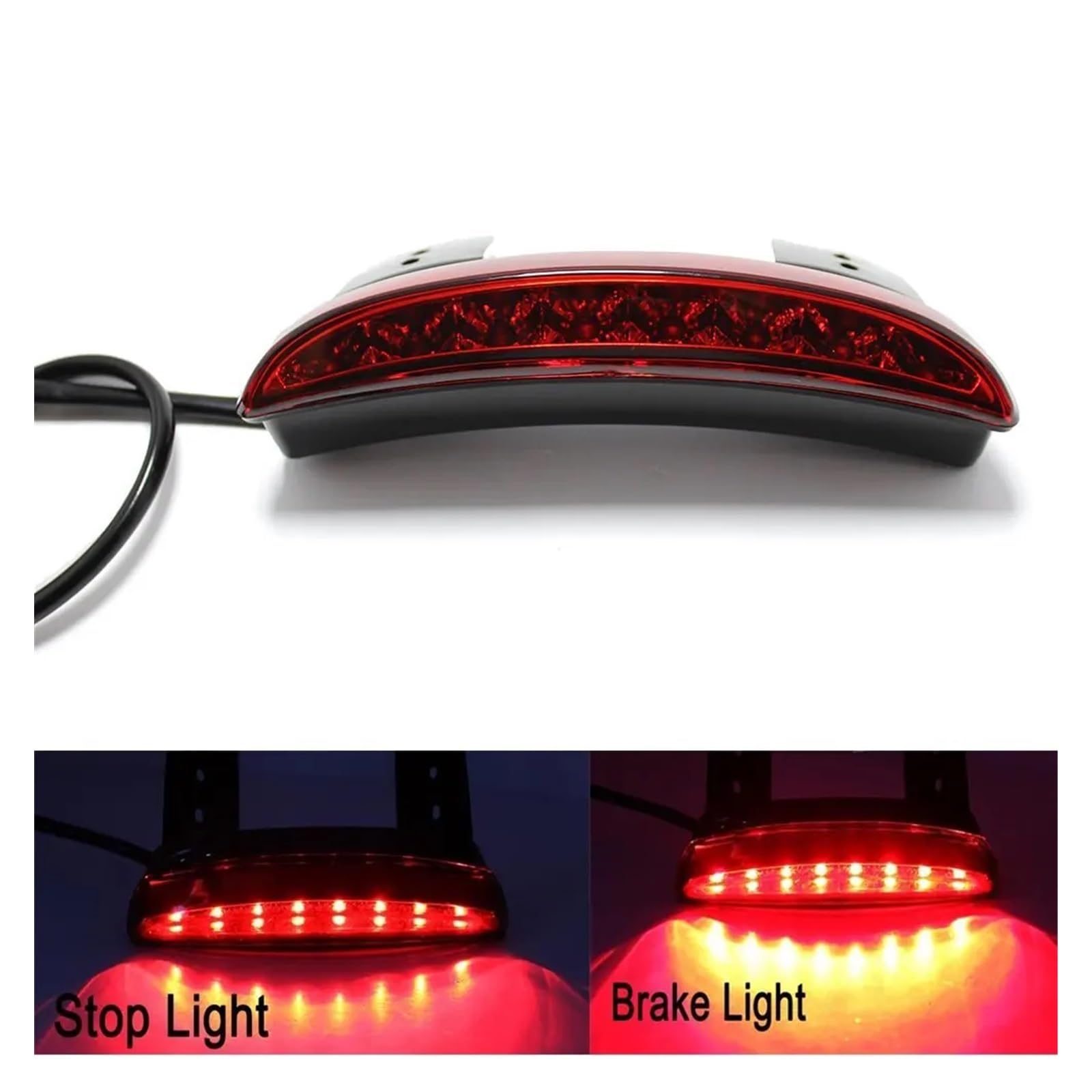 Moto Luz Trasera Freno de luz Trasera LED de Parada Trasera con Lente roja/ahumada para Motocicleta para Bobber Chopper