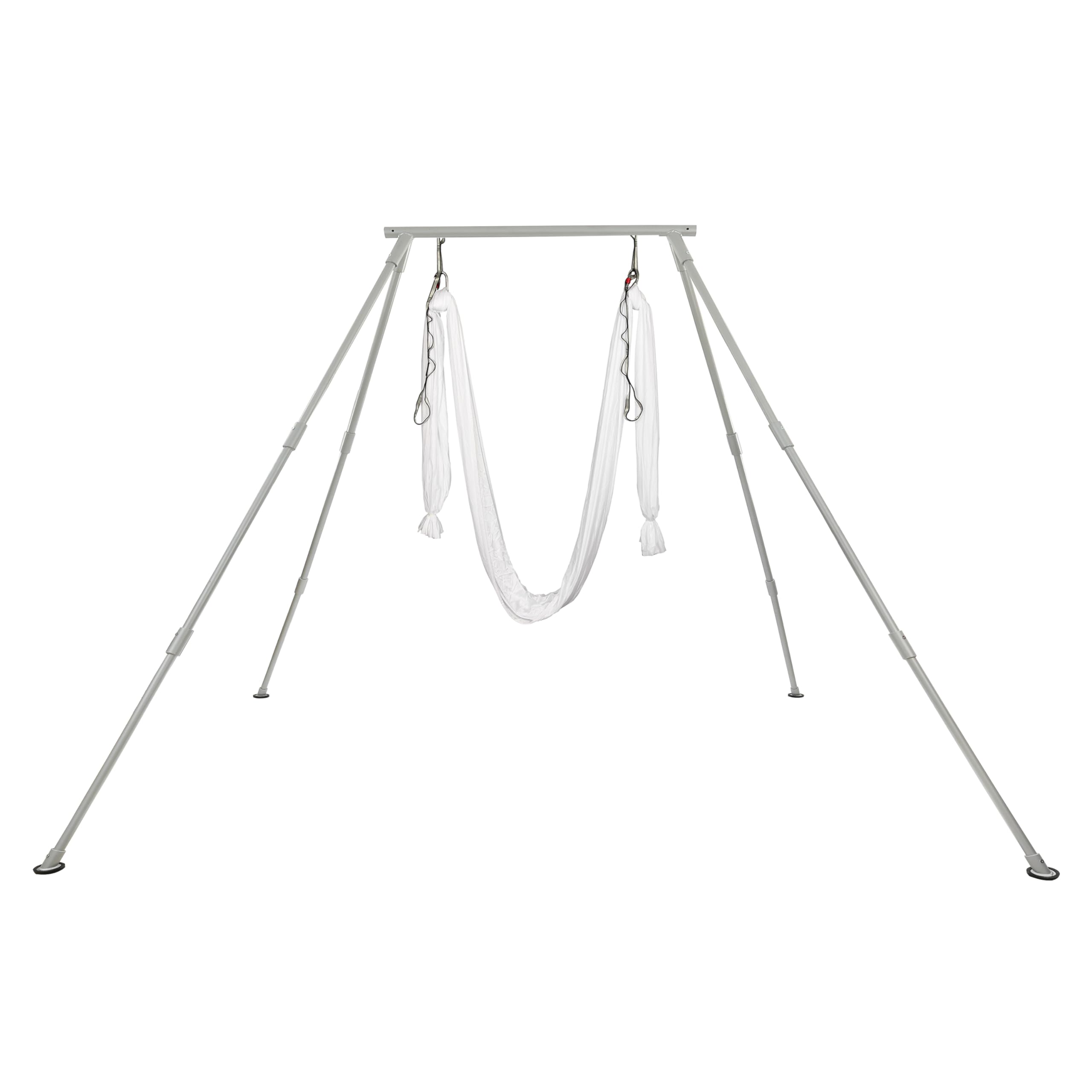 HECASA Yoga Frame w/ 20 ft White Yoga Sling Inversion, Indoor & Outdoor, Safety Belts