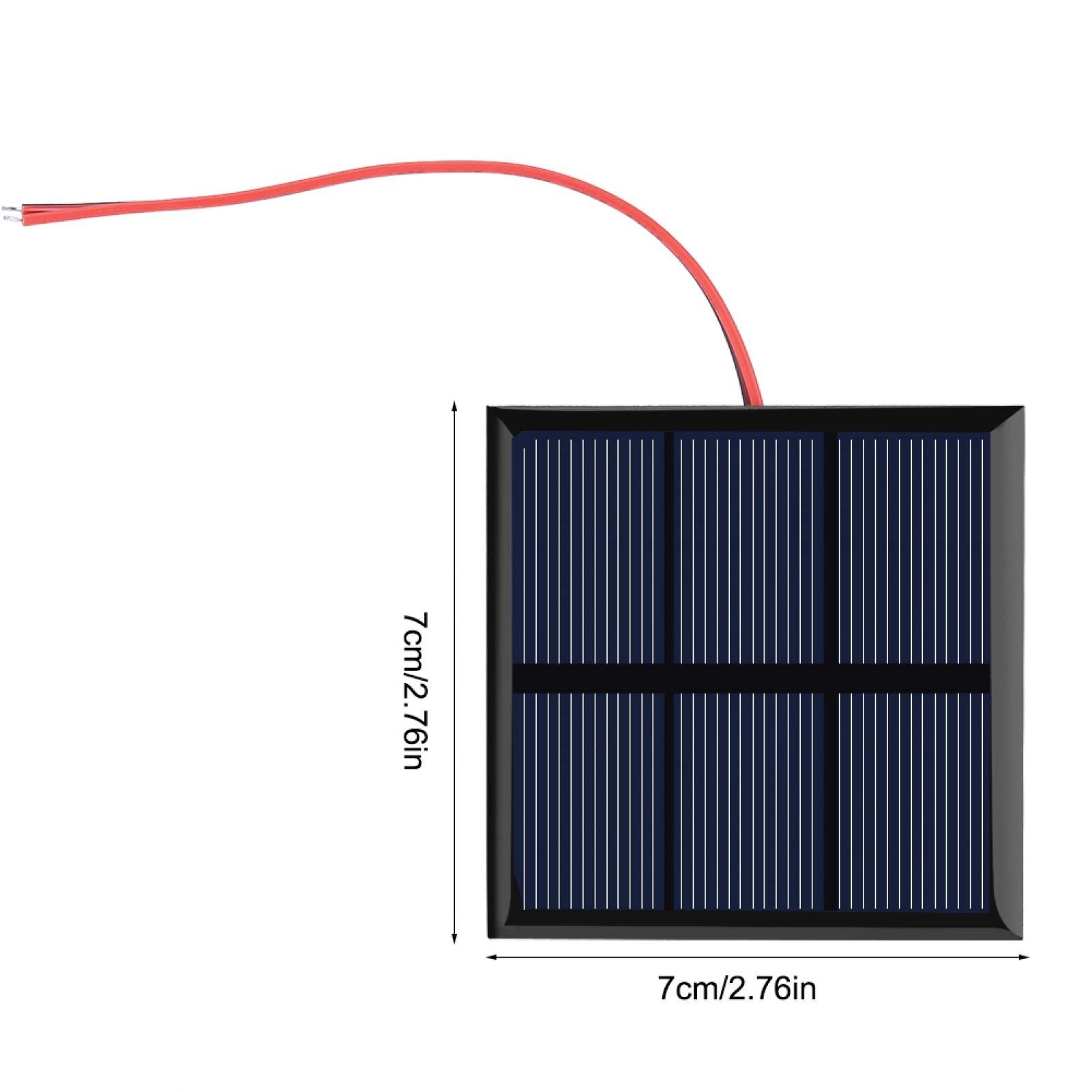 Mini Pannello Solare, 0,7 W 1,5 V Micro Pannello Solare Cella, Caricabatterie per Modulo di Alimentazione per Batteria da 1,2 V con Cavo, per Piccoli Elettrodomestici, 70 x 70mm