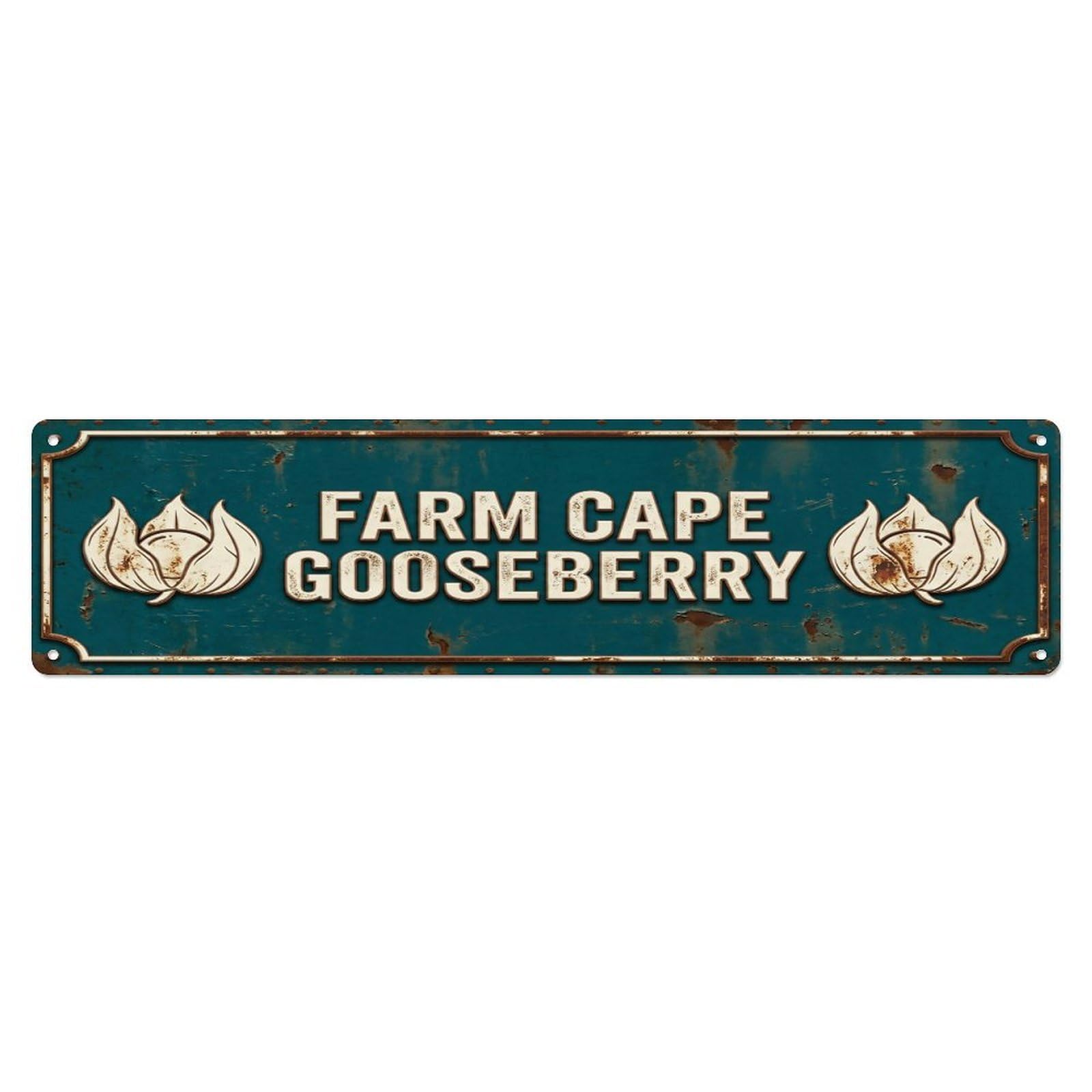 FARM CAPE GOOSEBERRY Vintage Berry Rustic Farmhouse Metal Tin Sign