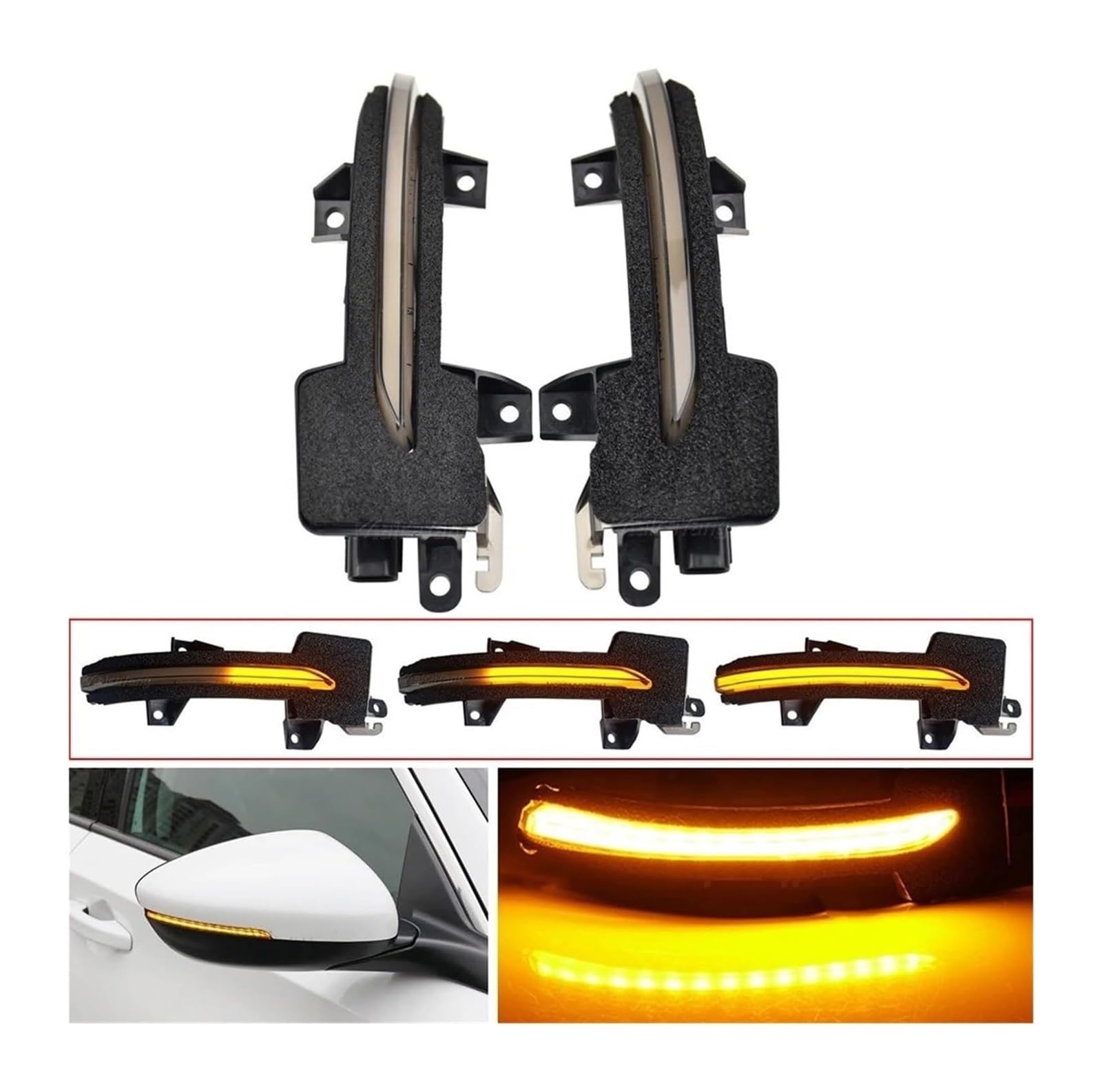 Freccia Specchietto Retrovisore Per Accord Per Inspire 2018 2019 2x DRL Luce Dinamica Posteriore Indicatore Direzione Specchietto Laterale(Crystal)