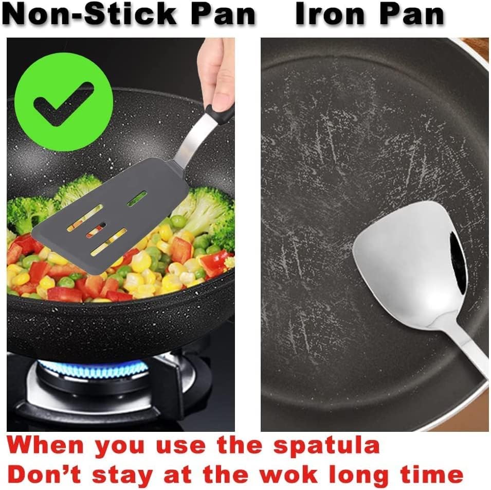 Image of Silicone Spatula Heat Resistant Flexible Rubber for Nonstick Cookware, Burger Pancake Spatula Turner Large Silicone Spatula for Cooking Kitchen Utensil (Black) (Pack of 1)
