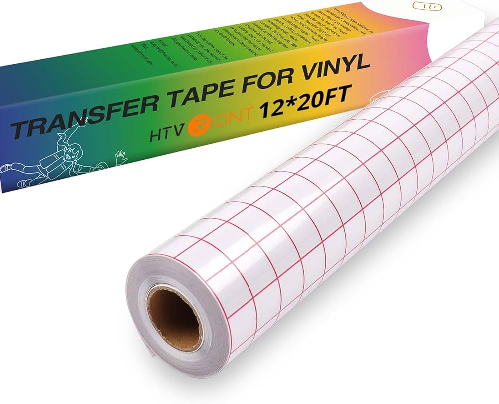 HTVRONT Transfer Tape for Vinyl -12" x 20 FT w/Red Alignment Grid