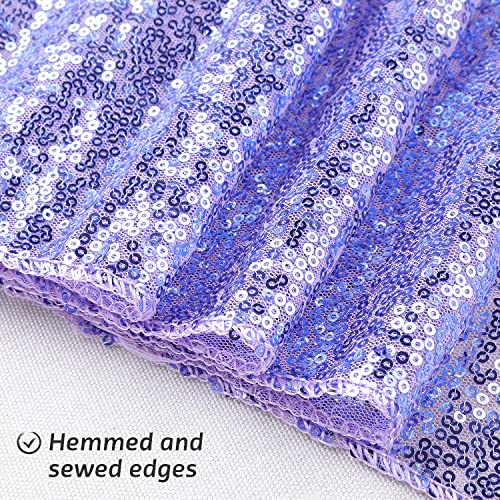 6 Pack Sequin Table Runner Purple, 12 X 108 Inch Glitter Purple Table Runner For Rectangle Table For Birthday, Wedding, Banquet, Holiday Party Decorations, Christmas Gift & Baby Shower #TOP2